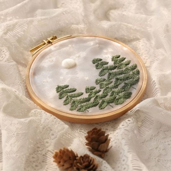 프랑스자수 밤의 숲 수놓기 온라인 취미 클래스 FE-K-0006