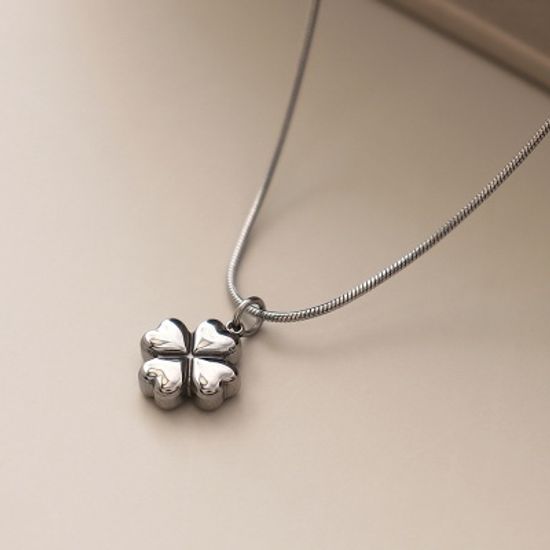 [선물포장/써지컬스틸] 행운의 하트 클로버 이니셜 목