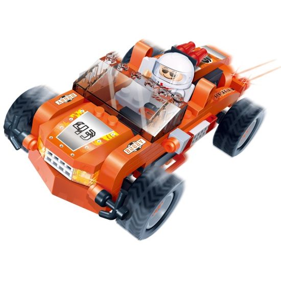 반바오 작동조립블록 터보파워 오렌지볼 자동차 모형 만들기 풀백 모터