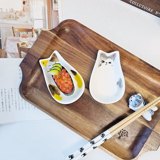 고양이 도자기 소스볼 미니접시 2p set