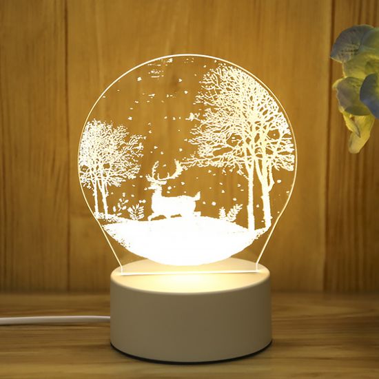 [도토로] 하얀밤 숲속의 사슴 아크릴 무드등