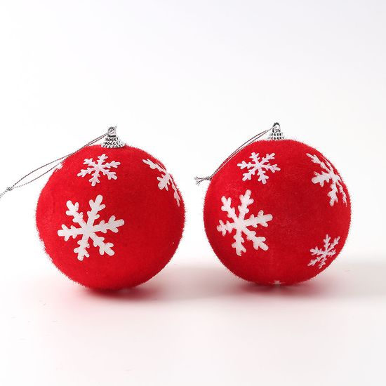 [도토로]핫레드 장식볼 2P(10cm) (눈결정)