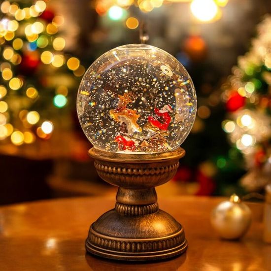 [도토로] LED 스노우볼 오르골 무드등(산타와루돌프)