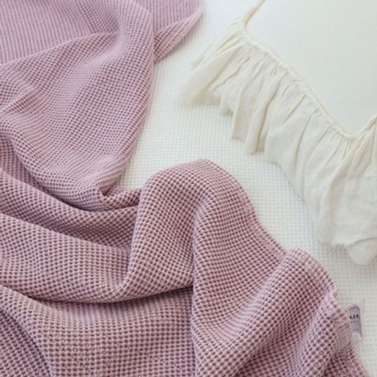 꿀잠 모달와플 피그먼트 이불 겸용 스프레드 -퍼플