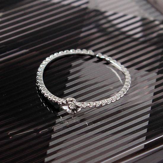 [비쥬홀릭] 실버925 백금도금 플라워 오픈링 은반지