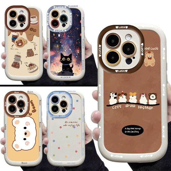 아이폰 귀여운 캐릭터 커플 실리콘 카메라보호 케이스