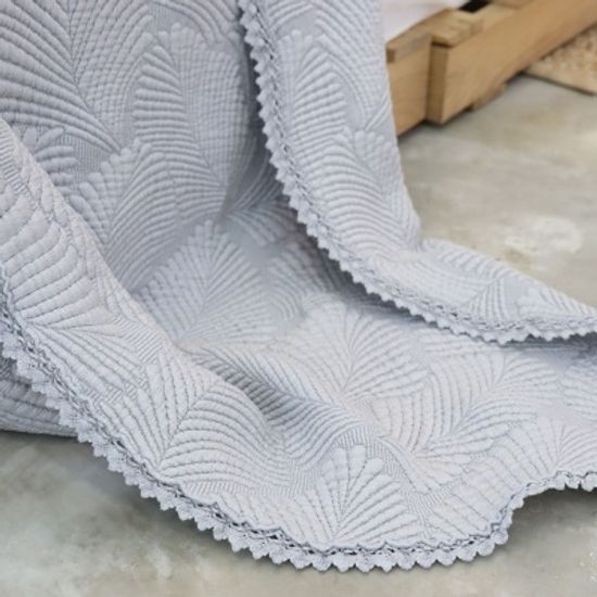 레이스누빔 풍기인견 삼중직 여름이불 겸 패드-그레이