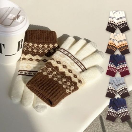 어나더뷰 노르딕 니트 기모 터치장갑 남여공용 1133