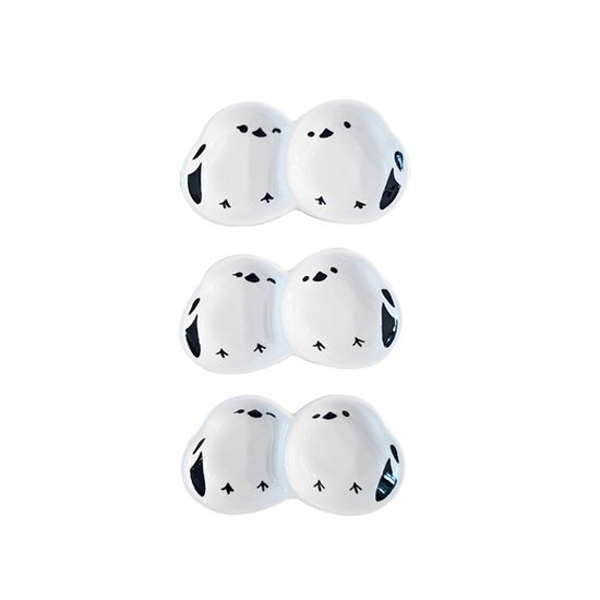 아기새 도자기 2구 종지 미니 소스접시 3p set