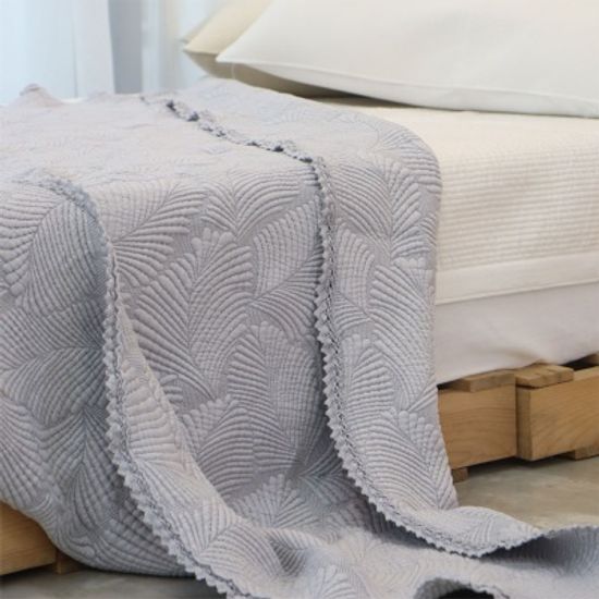 레이스누빔 풍기인견 삼중직 여름이불 겸 패드-그레이