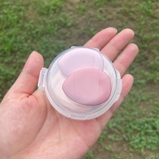 에어 쿠션 퍼프 케이스 보관함 통 원형 양면 투명