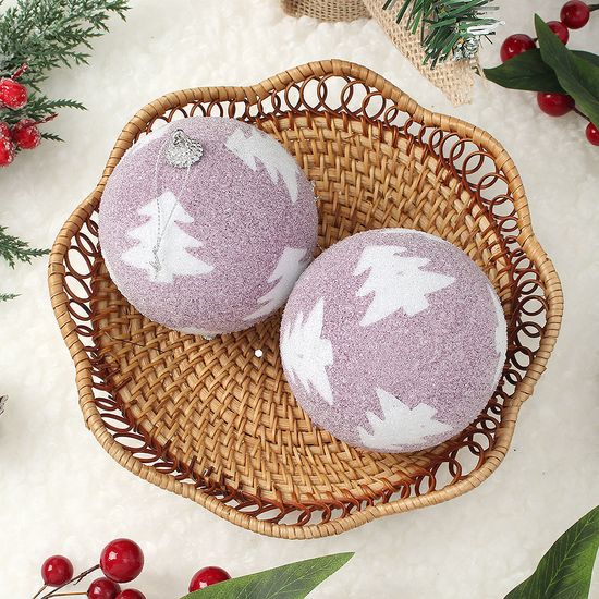 [도토로]샤인퍼플 글리터 장식볼 2p(10cm) (반짝이트