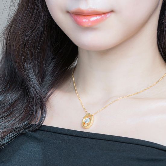 모이사나이트목걸이 다이야1캐럿 925 DS2502(타원형)