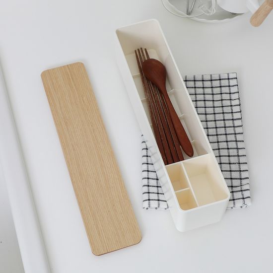 우드 뚜껑 젓가락 수저통
