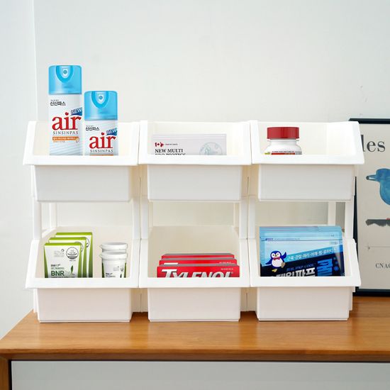 이유 적층형 다용도 정리함 4P 미니 수납 분리 바스켓