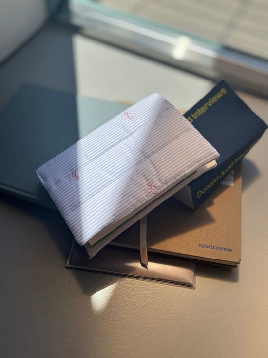 리본 스트라이프 독서 다이어리커버 책커버 북커버