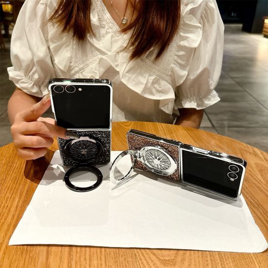 갤럭시Z플립 7 6 5 4 3 큐빅 글리터 링 스탠드 케이스