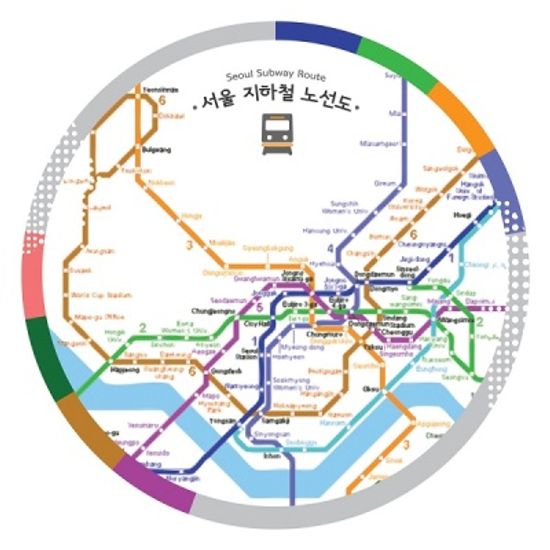 [한국폼텍] 서울을 홍보하자~My Sticker 캐리어 스티거-지하철 노선도 2매/입 MS-1005