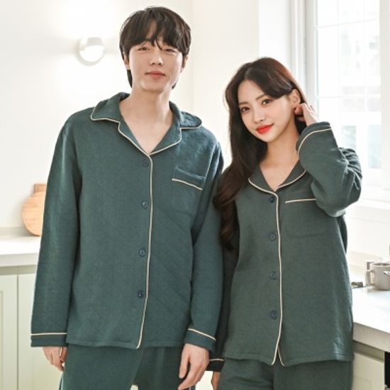 도톰 누빔면 수면 커플잠옷 홈웨어