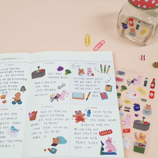 오첵 o-check 오!프렌즈 다꾸스티커 6p세트 데일리