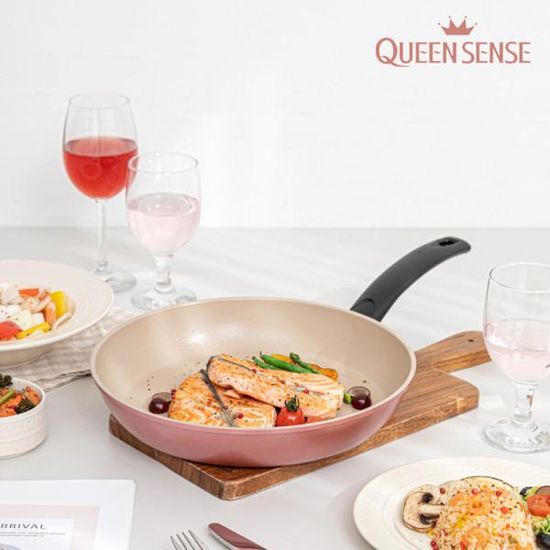 퀸센스 코팅 핑크 후라이팬28cm 파스타 지단 프라이팬