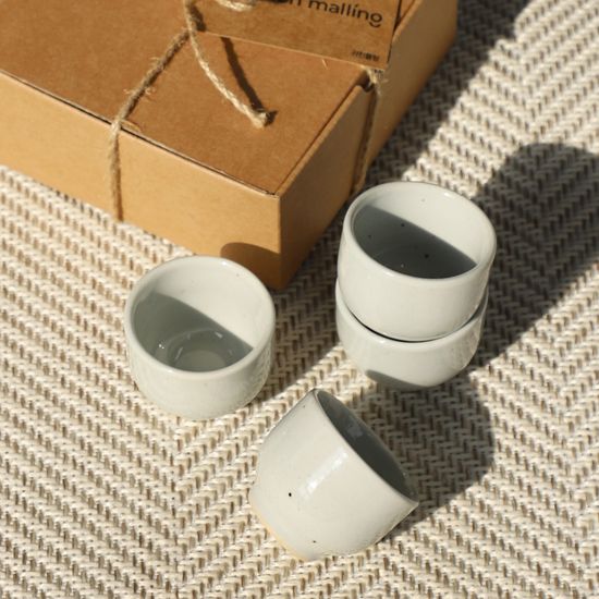 [선물] 진 고백자 국산 도자기 소주잔 60ml 4p