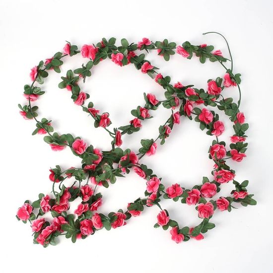 가랜드 장미 조화 넝쿨 2p세트(레드) 인테리어조화