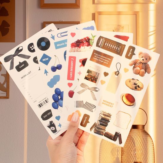 리코즈 포토 리무버블 스티커 4종세트 다꾸 팬시