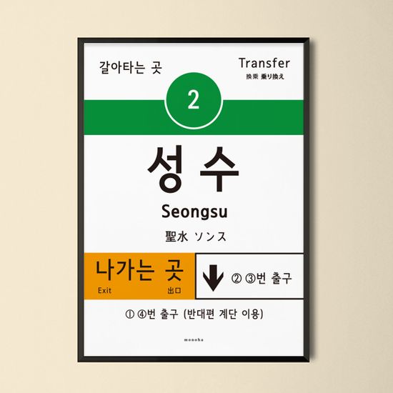 서울 지하철 4종 모음 M 인테리어 포스터 한국