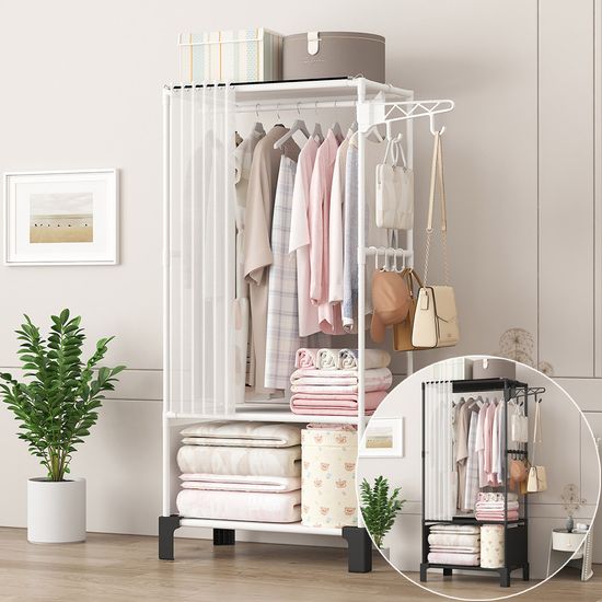 커튼 시스템 스탠드 옷걸이 행거 선반 이동식 헹거