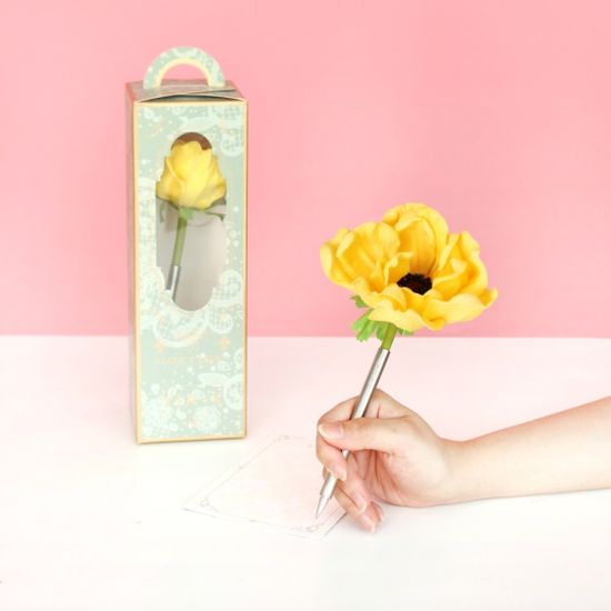 화이트 러블리 아네모네 플라워펜 - white lovely anemone flower pen