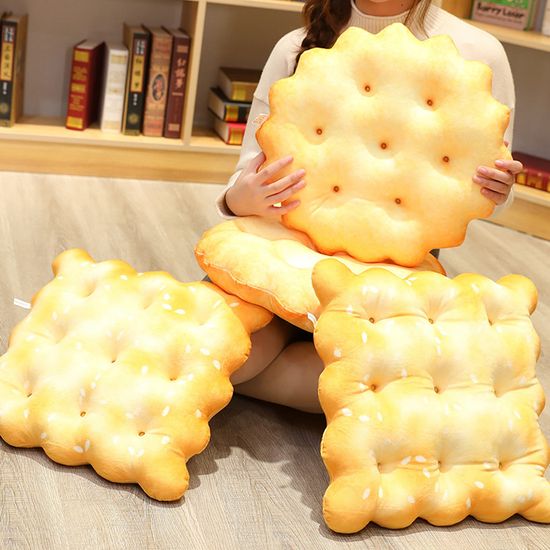 푹신푹신 비스킷 쿠키 과자 사각 원형 방석 쿠션