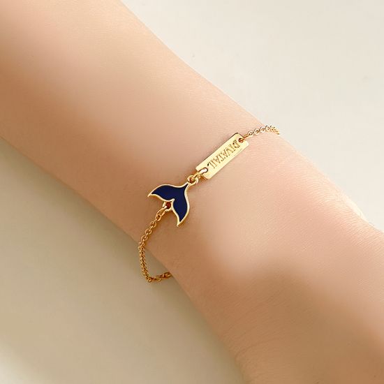 [선물포장] 행운의 고래꼬리 미니멀 체인 팔찌