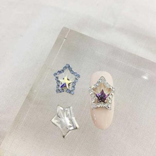 Woman bonita nailparts 큐빅메탈 더블스타1개 2color
