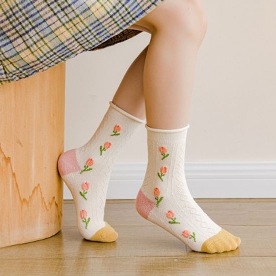 유아동 양말 키즈양말 초등 유아양말  4 옐로우튤립 M