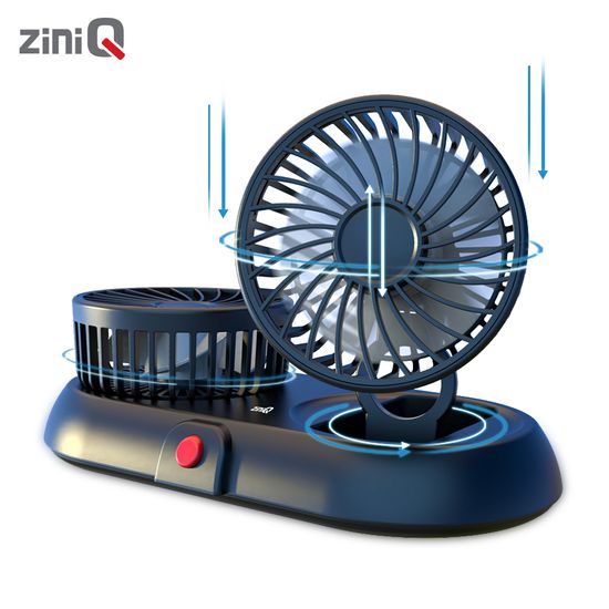 USB타입 듀얼 차량용선풍기 3단풍량 5엽날개 써큘레이