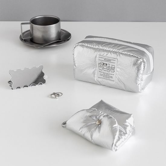 모모씨 마시멜로 펜슬파우치 silver