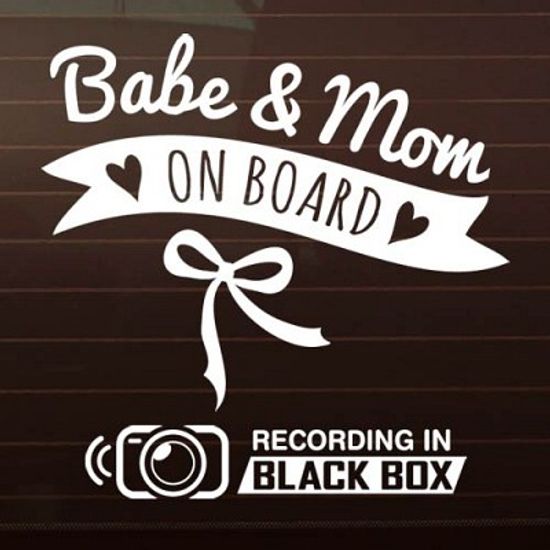 SET_텍스트_bebe&mom+블랙박스 [자동차스티커/아기가타고있어요]