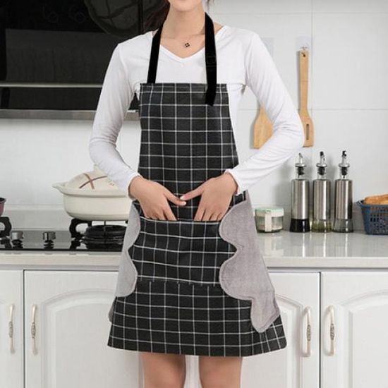 극세사핸드타올 방수 앞치마 - 블랙