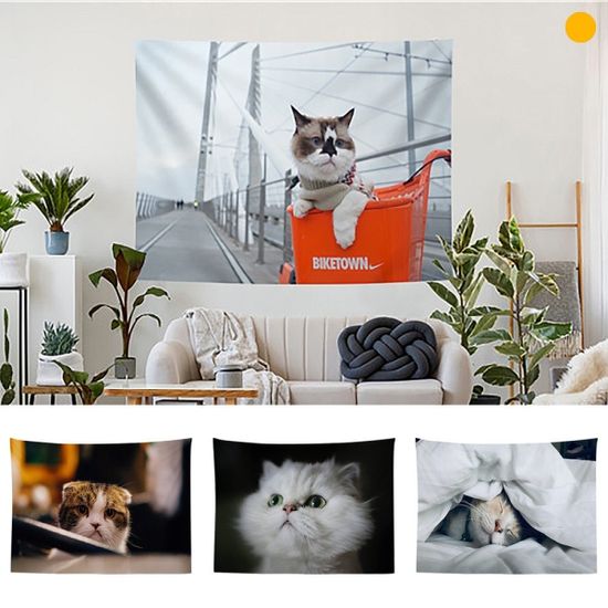 고양이 패브릭 포스터 대형 태피스트리 인테리어 소품