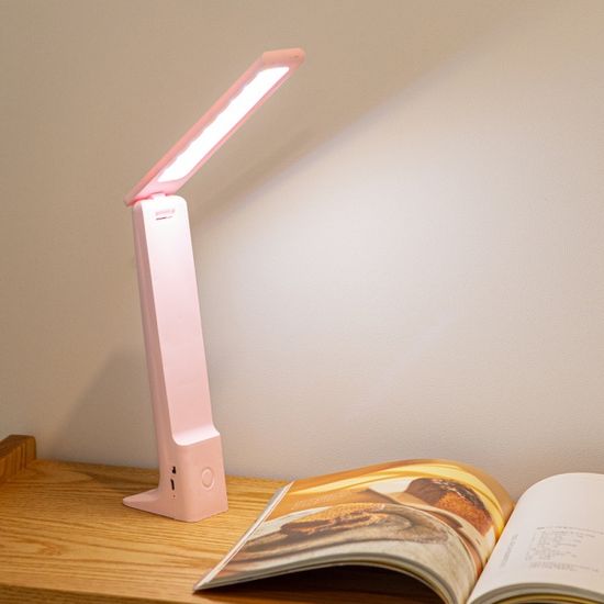 아이린 무선 밝기조절 접이식 LED 스탠드,핑크