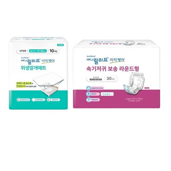 애니릴리프_깔개매트 1팩+속기저귀 라운드형 1팩