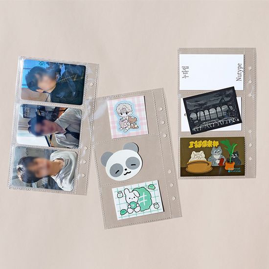 비온뒤 데코포켓 A6 바인더 리필 양면 - 가로 3단