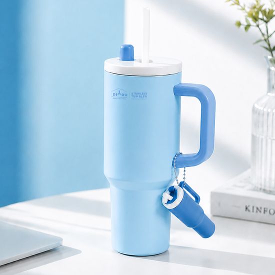 1+1 하이제닉_빨대 스텐 텀블러 750ml_미니키링 포함