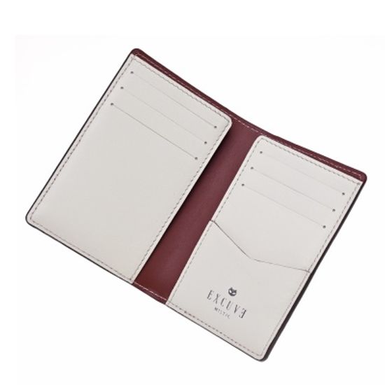 익스큐브 오거나이저 CO2 아이보리 소가죽 카드 지갑