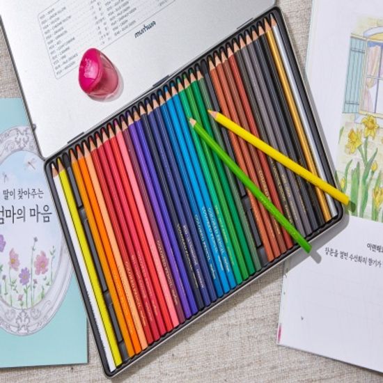 꽃컬러링북2권 36색연필 세트