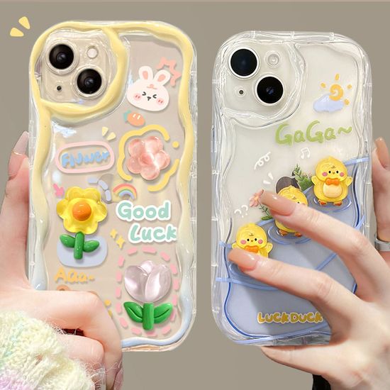 갤럭시A 시리즈 캐릭터 물결 에어 범퍼 투명 케이스