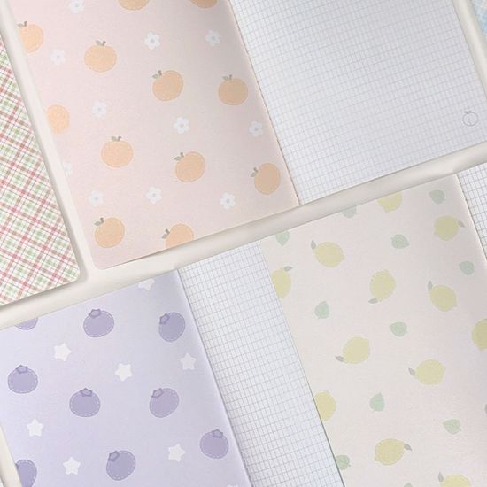 체크 앤 후르츠 스티치 노트 A5