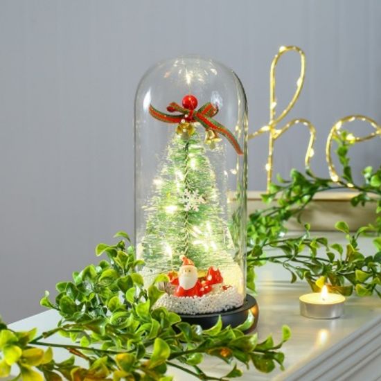 LED 유리돔 크리스마스 트리 무드등(산타 로고)