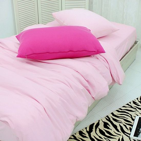 순면저지 무지 이불커버 -  베이비핑크